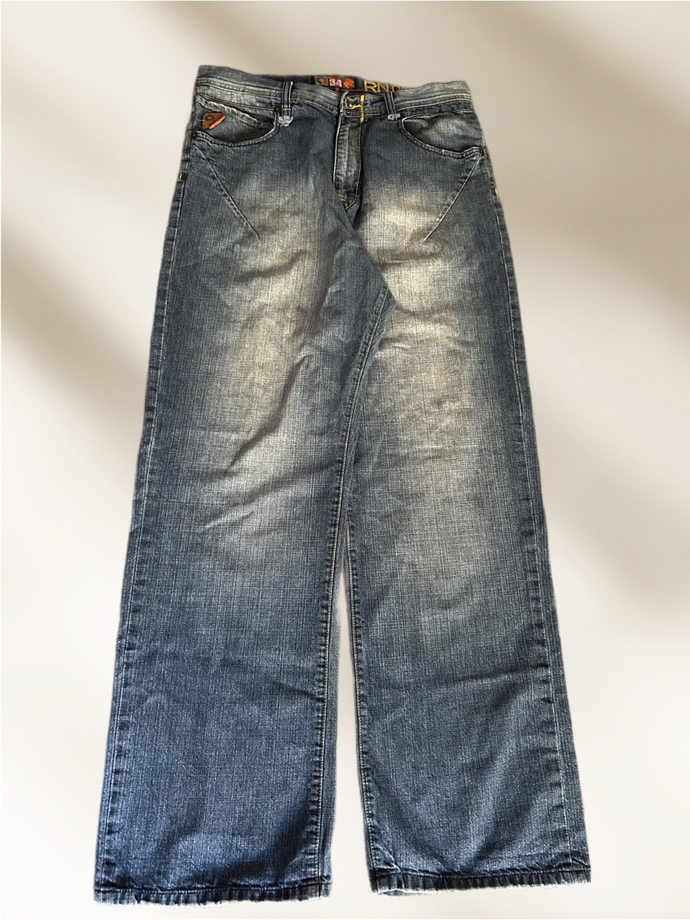 Vintage Akademiks Men's Faded Blue Relaxed Jeans Y2K